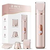 tiovara - Afeitadoras eléctricas 2 en 1 para mujer, cuerpo y cara (dorado)