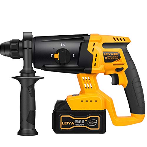 KUANDARYJ 360-Grad-Drehgriff Akku Schlagbohrschrauber LED-Licht, Akkuschrauber Batterieanzeige LED leuchtet, Black – Bild 3