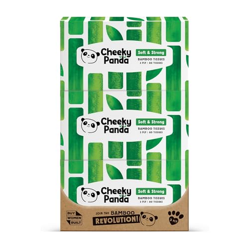 The Cheeky Panda Bamboo Facial Tissues Box Multipack | 12 Boxes of 80 | Silky Soft and Sustainable Bamboo