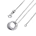 T400 Jewelers 925 Sterling Silver "Haeundae" Cubic Zirconia Eternity Circle White Pendant Necklace, 18" [DEAL OF THE DAY]