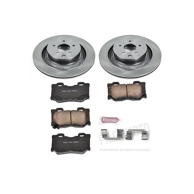 Image of PowerStop Rear Brake Kit for Infiniti G37 2008-13 |Q60 2014-15 |Nissan 350Z 2009 |370Z 2009-19 |Z 2023-24 - Z17 Ceramic Brake Pads & Disc Rotors Replacement, KOE4732