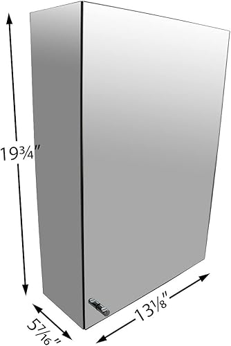 Miniatura 2 de Renovators Supply Manufacturing Botiquines de 19 3/4 pulgadas x 13 1/8 pulgadas. Gabinete de medicina rectangular de acero inoxidable con espejo y