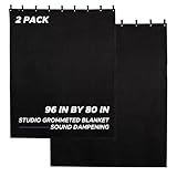 Starfavor 2 Pcs Large Sound Dampening Blanket 96' x 80' Heavy Duty Soundproof Blanket Noise Reduction Studio Sound Absorption Curtian/Light Blocker/Moving Blanket