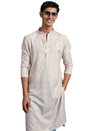 Image of DIWAS BY MANYAVAR Men's Cotton Blend Printed|Sequined Kurta (1pc)