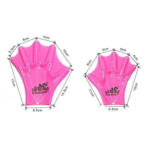 Lioobo 1 par de luvas de natação de silicone para natação com tecido aquático, luvas de mergulho par