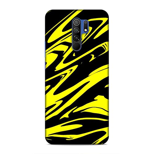 Image of Printed Mobile Back Hard Case Cover for Xiaomi Poco X3 | Yellow, Black, Abstract Art-45