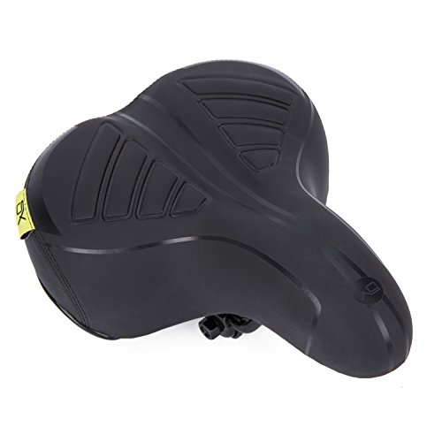 UNISTRENGH Most Comfortable Bike Seat for Seniors Extra Wide and Padded Bicycle Saddle for Men and Women Comfort – Universal Bike Seat Replacement (Black)