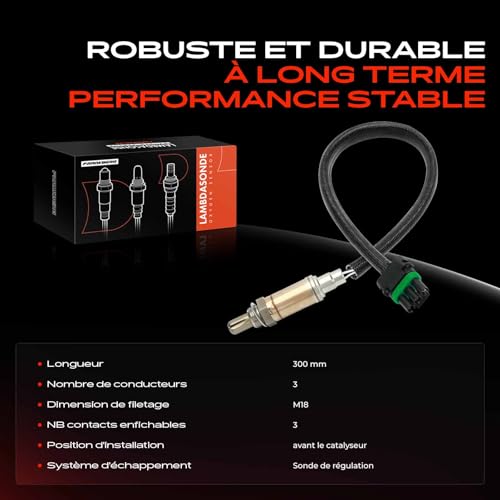 Sonde lambda 3 pôles 0258003446 compatible Megane I Grandtour et Clio - 4