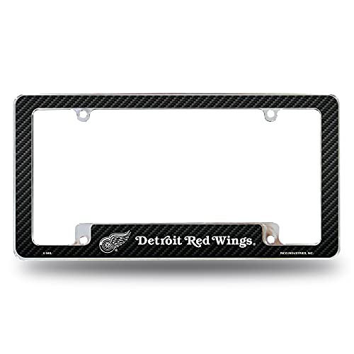 license plate frame red wings - Rico AFC7801BCF Red Wings - Carbon Fiber Design - All Over Chrome Frame Multi 12