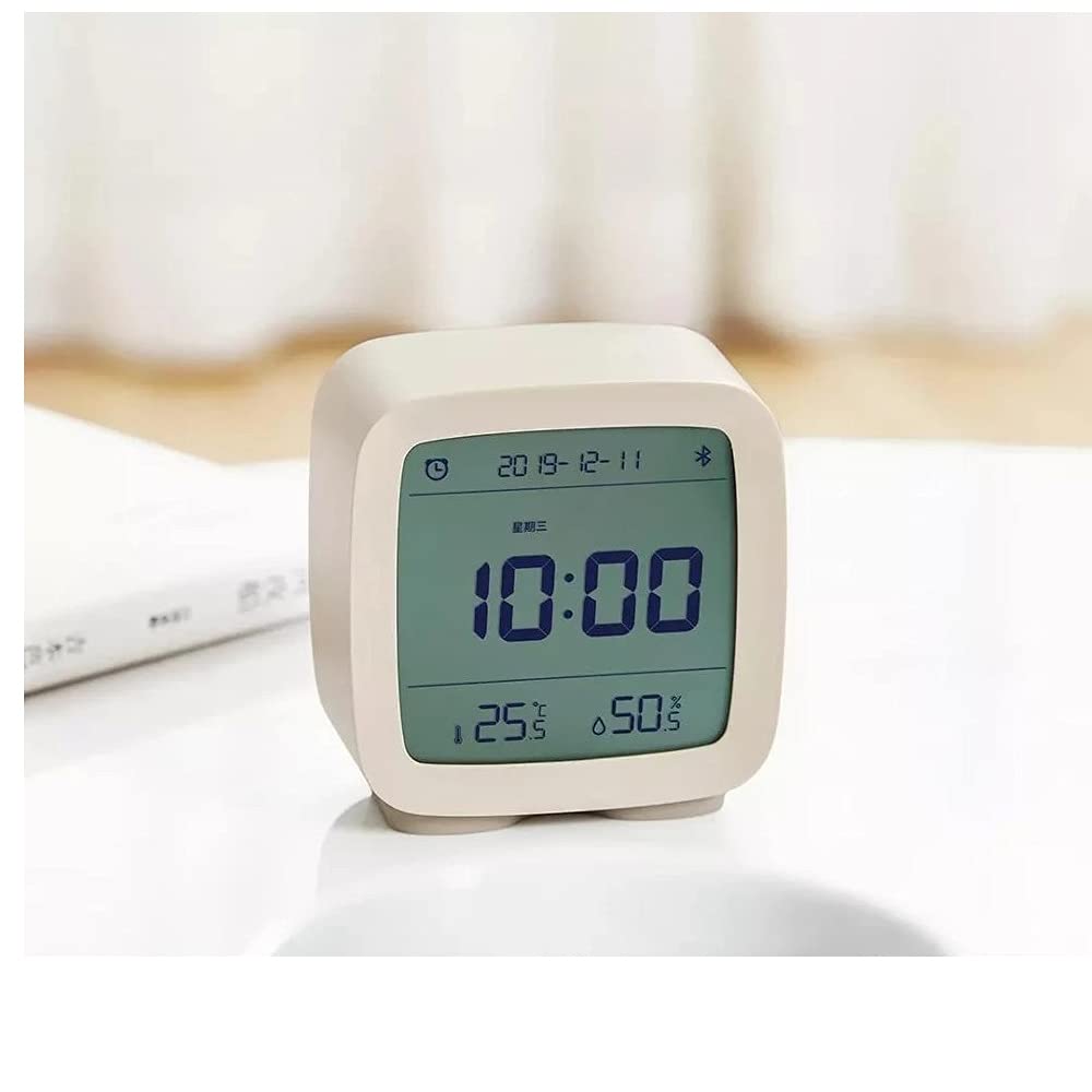 Reloj despertador, pantalla LCD, pantalla LCD, luz nocturna ajustable con Smart Home (gris, talla única)