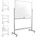 Mobile Dry Erase Magnetic Whiteboard--47"(W) x 36"(H) -- Double Sided with Easy Flip Feature