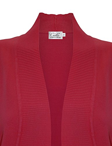 Image of Cielo Women's Solid Basic Open Front Pockets Knit Sweater Cardigan