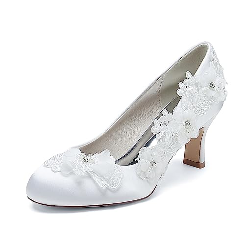 ADMLZQQ Womens Court Shoes Dress Pumps Slip-On High Heels Bridal Shoe Closed Toe Wedding Party Shoes