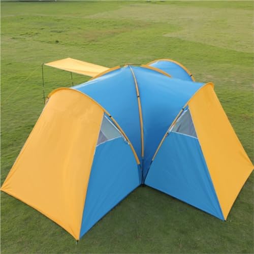 Carpa de camping portátil para 6-9 personas azul miniatura 3