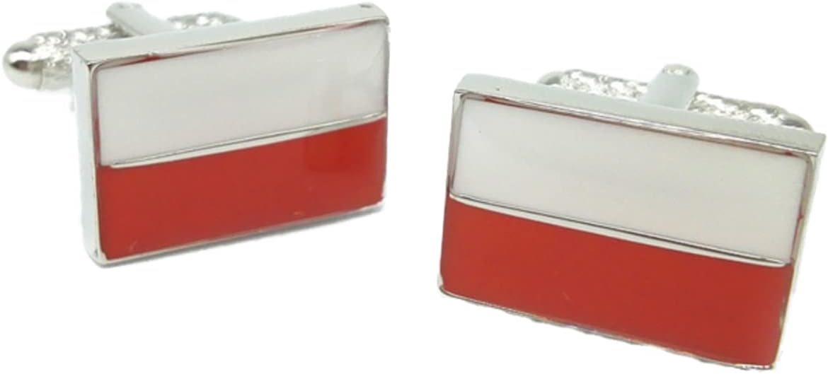 Polish Flag Poland Cufflinks in Deluxe Gift Box