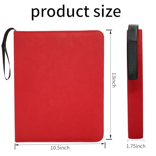 Image of Card Binder - 720 Capacity, Zippered Trading Card Holder for MTG, Sports & Collectible Cards - Acid-Free, Durable & Travel-Friendly Storage (Red dots, 9 Pocket)