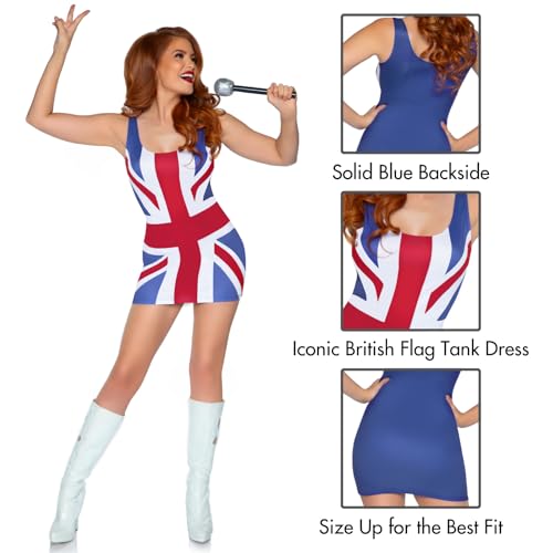 Robe drapeau britannique Leg Avenue avec imprimé stretch ajusté