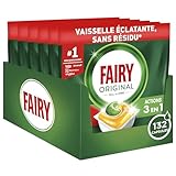 Fairy Original Tablettes Lave-Vaisselle Tout-en-1, 132 Tablettes (22x6), Parfum Citron, Ef...