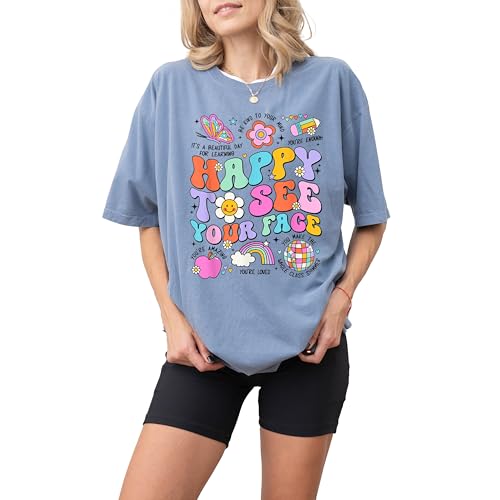 Back to School Teacher Colorful Positivity T-Shirt for Adults - Self-Love Affirmations & Retro Whimsical Design Schoold Staff Shirt for First Graders