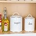 AuldHome Design Enamelware White Sugar Canister; Rustic Distressed Style Staples Storage for Kitchen