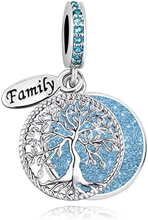 LSxAB Sparkling Tree of Life Family Charms Compatible with Pandora Bracelets