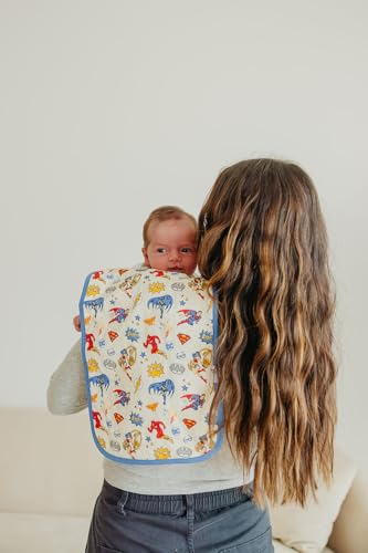 Copper Pearl Premium Baby Burp Cloths - 3-Pack Large Cotton Burp Cloths, Extra Soft Spit Up Rags with 3 Absorbent Layers, Perfect for Baby Boy and Baby Girl Gifts (21" x 10" Size, Justice League Set)2