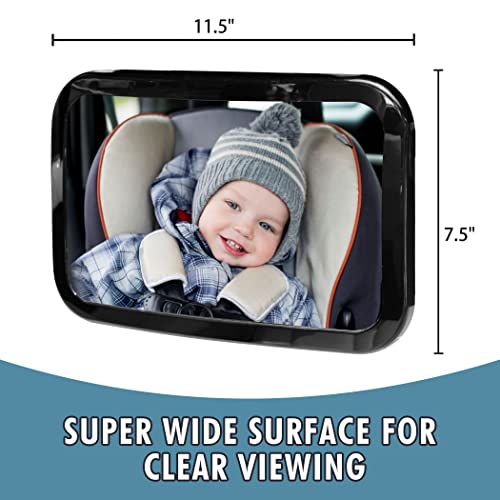 Image of CARTMAN Baby Car Mirror, Safety Car Seat Mirror for Rear Facing Infant with 2 Pack Baby on Board Signs Suction Cups, Shatterproof, Fully Assembled, Crash Tested and Certified