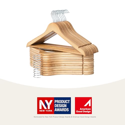 Image of StorageWorks Wooden Coat Hangers, 20 Pack Wood Clothes Hanger for Closet