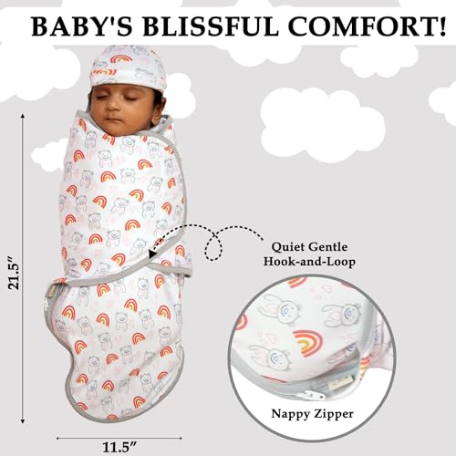 Image of 3 Pack Organic Swaddles Sacks For Newborns, Baby Girls, Boys, Soft & Snug Newborn Sack, Nursery Swaddling Blankets