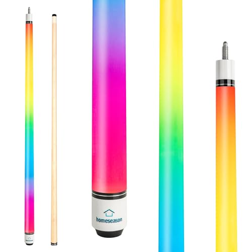 Pool Cues 58 inch Pool Cue Stick, Billiard House Bar Pool Cue Stickswith 12.7mm Fiber Leather tip for Beginner, Commercial and Home Entertainment (B)