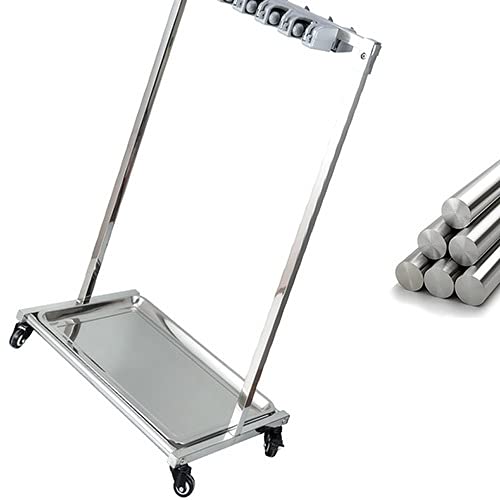 Supporto per scopa e mocio, da pavimento, in acciaio inox, per cucina, garage, giardino