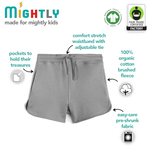Mightly Girls' Track Shorts - 100% Organic Cotton, Colorful, Pockets Dolphin Shorts for Toddlers & Kids, Fair Trade Certified4