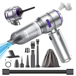 Car Vacuum Cleaner High Power – 22000PA Portable Car Vacuums 4 in 1 Compressed Air Duster & Air Blower & Pump Hand Held Vacuum Cordless with Brushless Motor for Cars Home Office