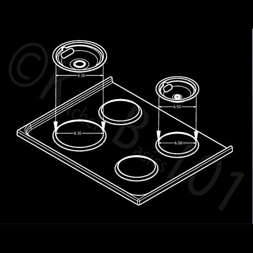 image for Kitchen Basics 101 Made in the USA, Porcelain Drip Pan Set Replacement