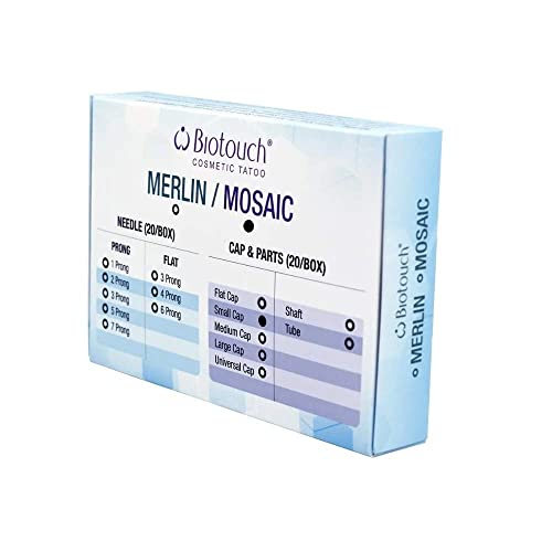 Biotouch Permanent Makeup Mosaic Machine 1 Prong Needle Cap - 20 Per Box #TOP5