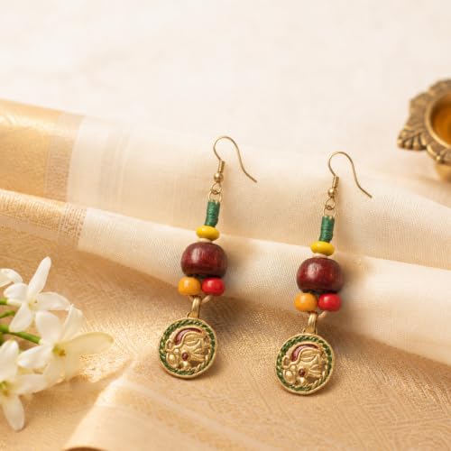 Image of Royal Queen & Empress Handcrafted Tribal Dhokra Earrings Collection for Women - Statement Ethnic Designs in Multiple Colours