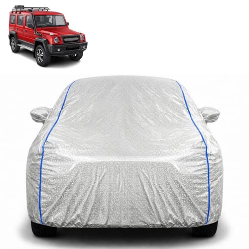 Image of Waterproof Car Cover for Force Motors Gurkha | All Weather Protection | UV Resistant & Dustproof | Soft Cotton Lining to Prevent Scratches | Triple Stitched with Mirror Pockets & Elastic Hem