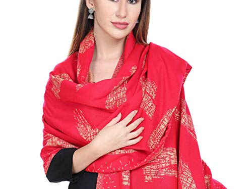 Image of KRITI Paisley Design Woollen Beige Color Shawl For Women