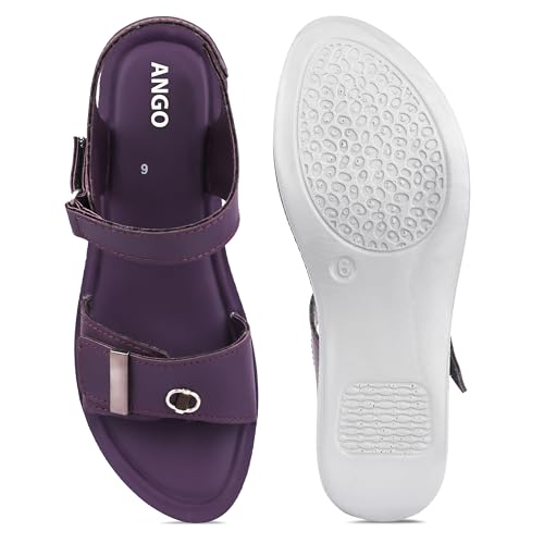 Image of Ango Women Minimal Black Flats Sandals with Premium Metallic Finish with Cushioned Sole