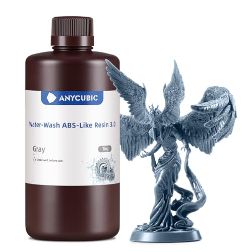 ANYCUBIC Wasser Waschbares ABS-Like Resin 3.0, 3D Drucker Resin Geruchsarm, Hohe Härte und Zähigkeit, 405nm UV-härtendes Harz für alle Resin 3D Dr