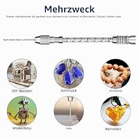 Linkstyle 21Stück Handbohrer Bit Set,Pin Vise Handbohr Mit,Turbo Doppelfutter HSS Mikrobohrer,Modellbau,Schmuck – Ansicht 4