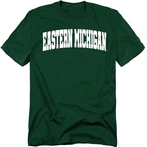 LOGOVISION Eastern Michigan University School Name Arch Unisex Adult T Shirt, Hunter Green, 2X-Large