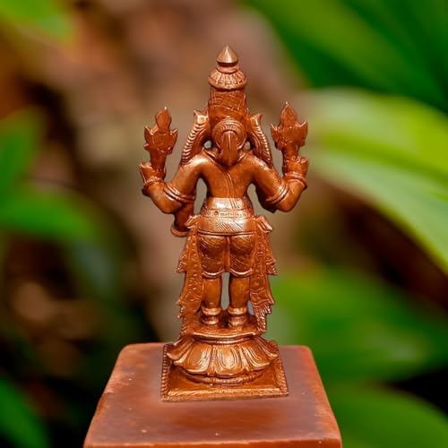 Image of Copper Idols India, 4.2 inches, Handmade Lord Venkateswara, 385 Grams, Patina Antique Finish, Pack of 1 Piece