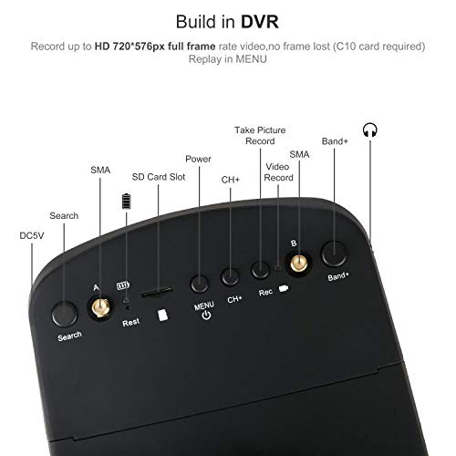 Sologood 5.8Ghz Fpv Goggles Ev800D 5 Inch 40Ch 800X480 Fpv Receiver Display With Dvr For Fpv Quadcopter Drone Rc Car #TOP1