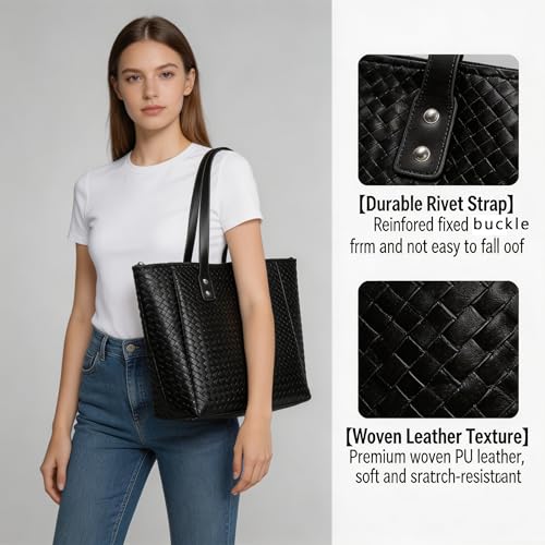 Bolso Tote tejido de mujer gran capacidad miniatura 3