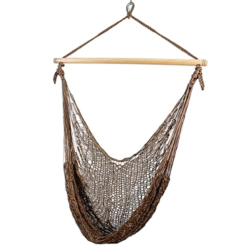 Novica Copper Brown Nylon Woven Mayan Rope Hammock Swing Chair With Spreader Bar, Autumnal Bronze' #TOP17