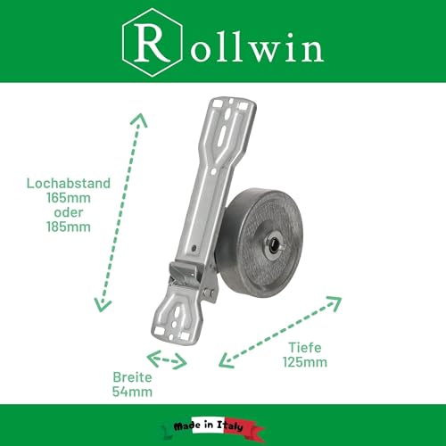 Rollwin 10x Rolladen Gurtwickler Unterputz 165mm bis 185mm Lochabstand - aus Deutschland - mit Gurtwickler Blende zum Clippen Weiß - ohne Gurt - für 23mm Rolladengurt geeignet für Wickler