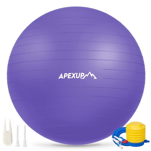 Image of APEXUP Yoga Ball, 660 lbs Anti-Burst Exercise Ball with Pump, 5 Sizes