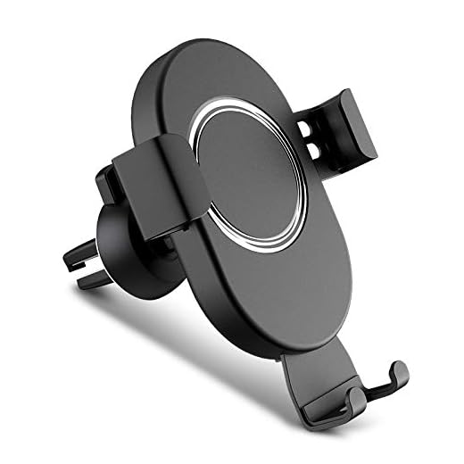 EGFheal Trådlös biltelefonladdare, automatisk klämma luftventil telefonhållare, 10 w Qi snabb trådlös laddning automatisk sensor telefonhållare luftventilmontering för iPhone X/XR/8P/8, Galaxy S10/S9/S8 svart