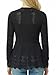 Design by Olivia Women's Long Sleeve Crochet Knit Draped Open Sweater Cardigan Black L